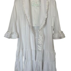 Blue by Betsy Johnson White ruffle bow The Bride wedding Robe